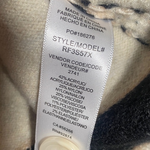 Splendid Striped Cardigan Sweater Beige Black Size Small Button Front Knit Soft - Picture 3 of 7